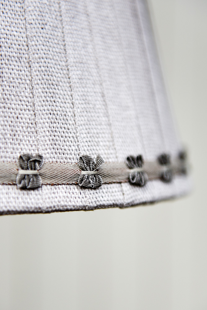 Mini bow braided linen ribbon lampshade. www.bay-design.co.uk